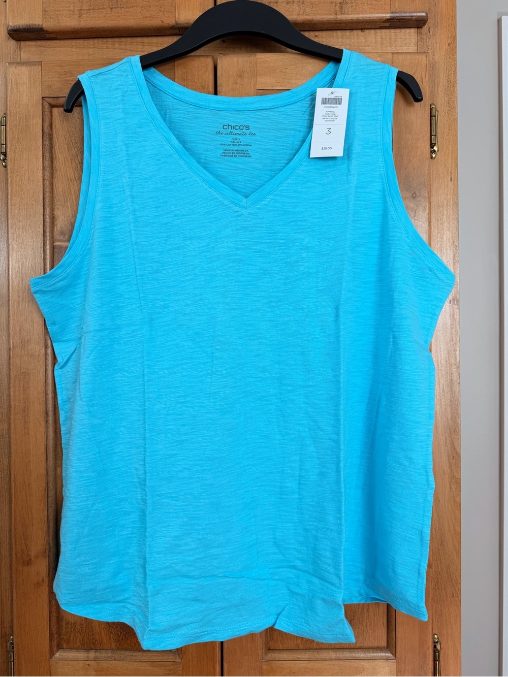 Chico's Ultimate Tee Aqua V-Neck Tank